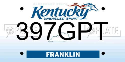 397GPT Kentucky License Plate