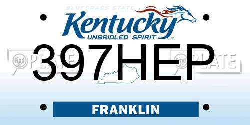 397HEP Kentucky License Plate