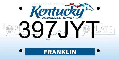 397JYT Kentucky License Plate