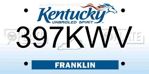 397KWV Kentucky License Plate
