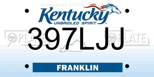 397LJJ Kentucky License Plate