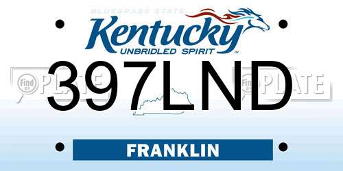 397LND Kentucky License Plate