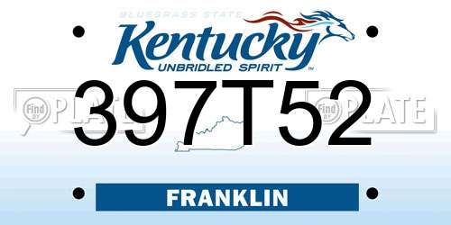 397T52 Kentucky License Plate