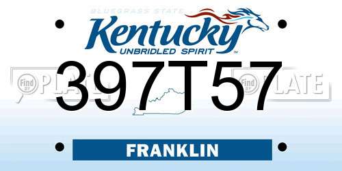 397T57 Kentucky License Plate