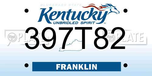 397T82 Kentucky License Plate