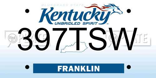397TSW Kentucky License Plate