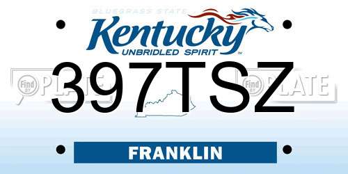 397TSZ Kentucky License Plate