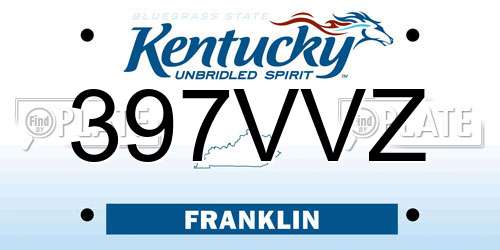 397VVZ Kentucky License Plate