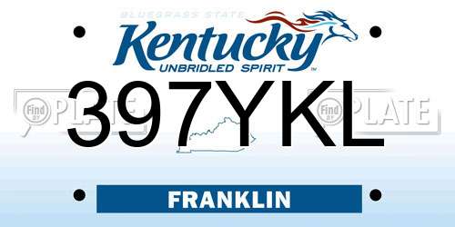 397YKL Kentucky License Plate