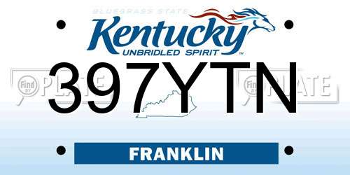 397YTN Kentucky License Plate