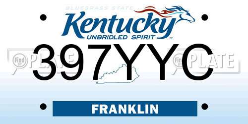397YYC Kentucky License Plate