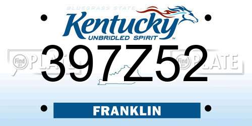 397Z52 Kentucky License Plate