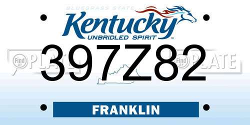 397Z82 Kentucky License Plate