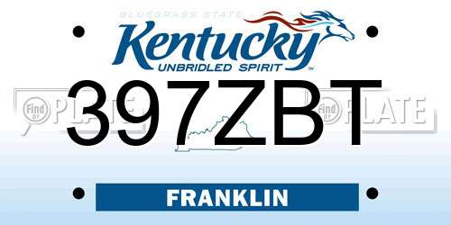 397ZBT Kentucky License Plate