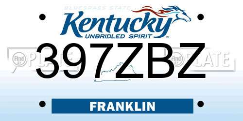 397ZBZ Kentucky License Plate