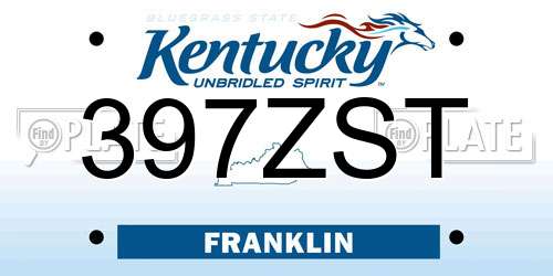 397ZST Kentucky License Plate