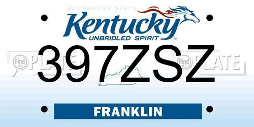 397ZSZ Kentucky License Plate