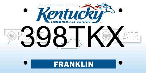 398TKX Kentucky License Plate