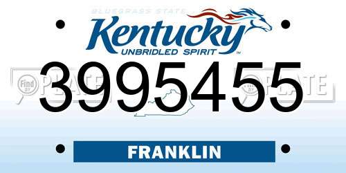 3995455 Kentucky License Plate