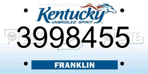 3998455 Kentucky License Plate