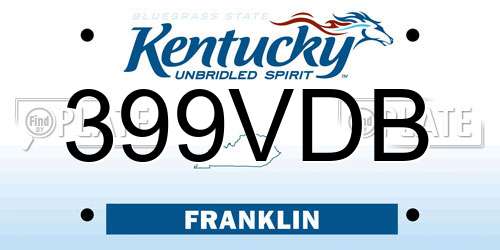 399VDB Kentucky License Plate