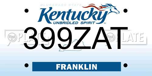 399ZAT Kentucky License Plate