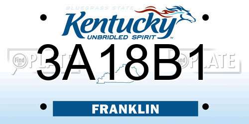 3A18B1 Kentucky License Plate