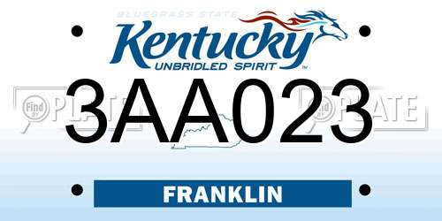 3AA023 Kentucky License Plate
