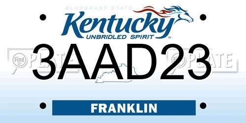 3AAD23 Kentucky License Plate