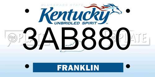 3AB880 Kentucky License Plate