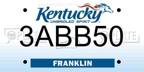3ABB50 Kentucky License Plate