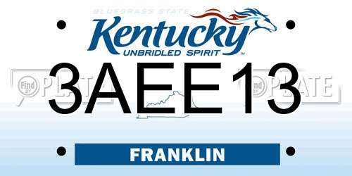 3AEE13 Kentucky License Plate