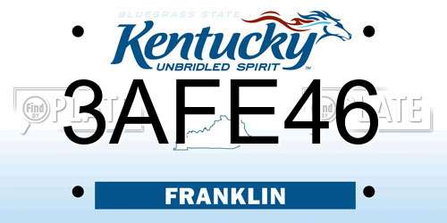 3AFE46 Kentucky License Plate