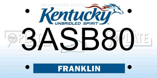 3ASB80 Kentucky License Plate