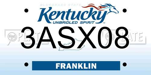 3ASX08 Kentucky License Plate