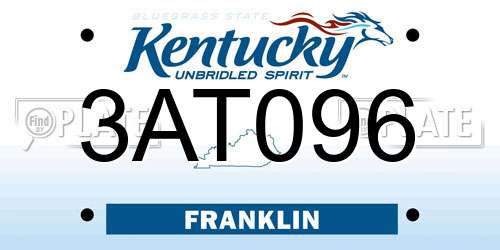 3AT096 Kentucky License Plate