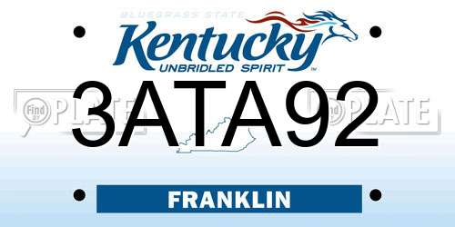 3ATA92 Kentucky License Plate