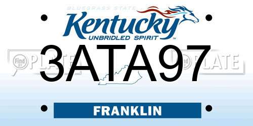 3ATA97 Kentucky License Plate