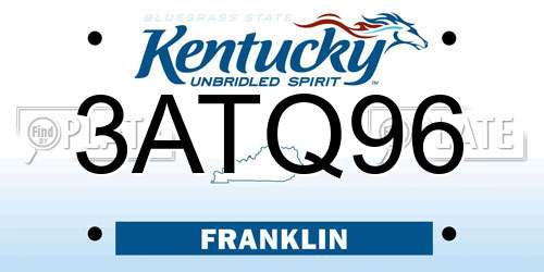 3ATQ96 Kentucky License Plate
