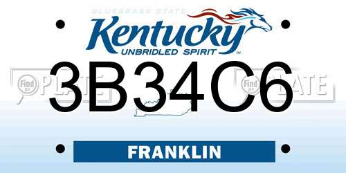3B34C6 Kentucky License Plate