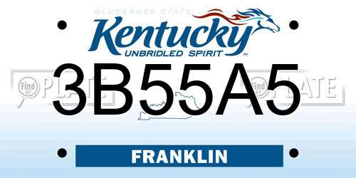 3B55A5 Kentucky License Plate