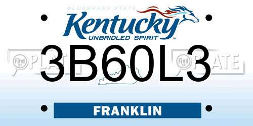 3B60L3 Kentucky License Plate