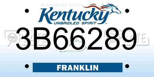 3B66289 Kentucky License Plate