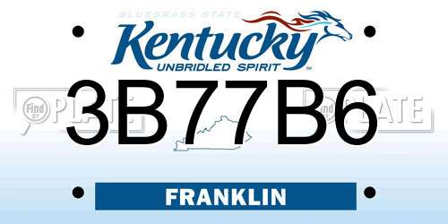 3B77B6 Kentucky License Plate