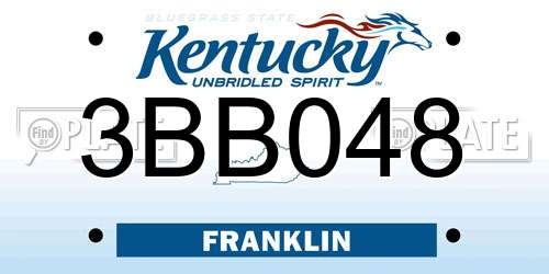 3BB048 Kentucky License Plate