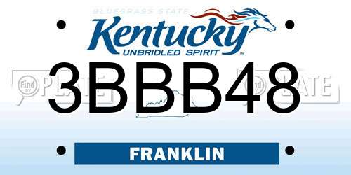 3BBB48 Kentucky License Plate
