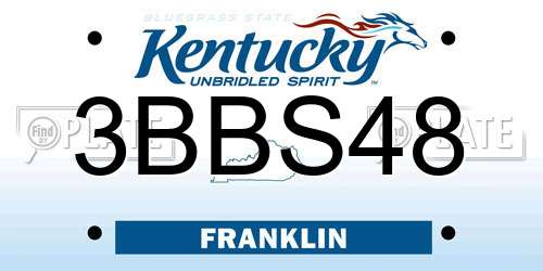 3BBS48 Kentucky License Plate
