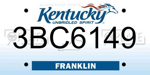 3BC6149 Kentucky License Plate