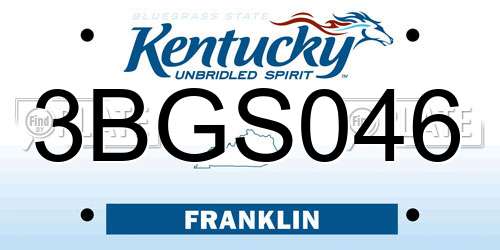 3BGS046 Kentucky License Plate