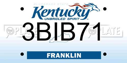 3BIB71 Kentucky License Plate